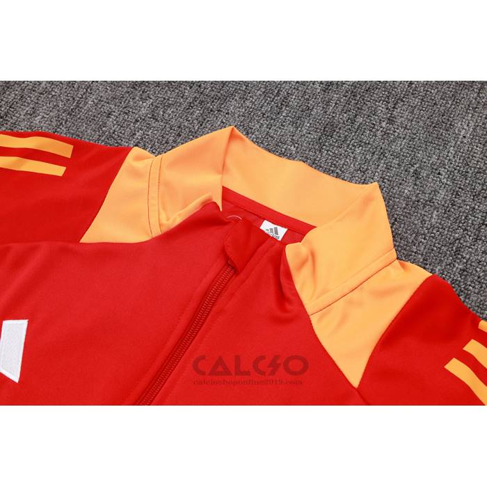 Tuta da Track di Giacca Bayern Monaco Bambino 2024-2025 Rosso Giallo